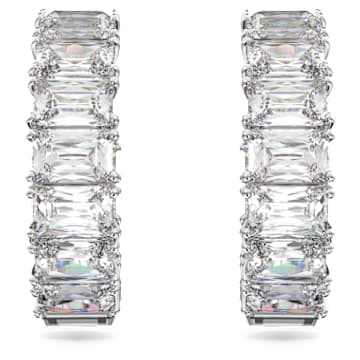 Millenia 후프 이어링, 옥타곤 컷, 화이트, 로듐 플래팅 - Swarovski, 5612673