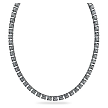 Millenia 项链, 方形切割, 灰色, 鍍黑鉻色 - Swarovski, 5612683