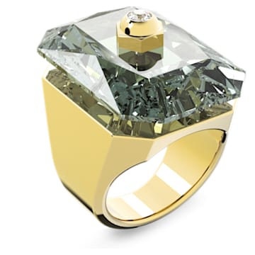 Numina cocktail ring, Octagon cut, Gray, Gold-tone plated - Swarovski, 5613546