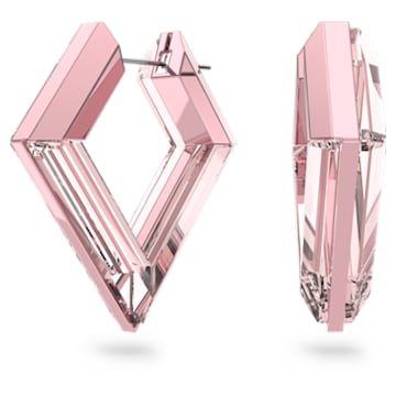Lucent 후프 이어링, 스테이트먼트, 핑크 - Swarovski, 5613549