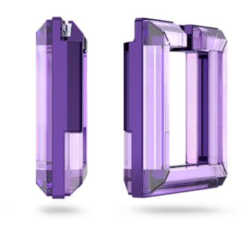 Brincos argola Lucent, Modelo quadrado, Roxo - Swarovski, 5613550