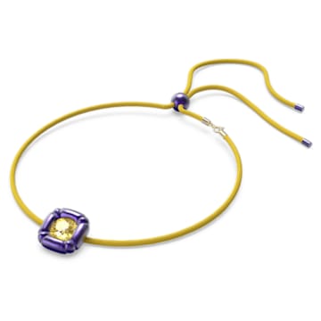 Dulcis necklace, Cushion cut crystals, Purple - Swarovski, 5613645