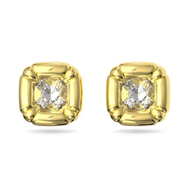 Dulcis stud earrings, Cushion cut, Gold tone, Gold-tone plated - Swarovski, 5613658