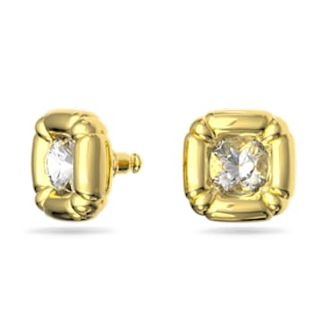 Dulcis stud earrings, Cushion cut, Gold-tone, Gold-tone plated - Swarovski, 5613658