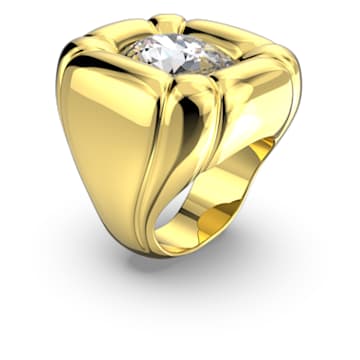 Koktejlový prsten Dulcis, Výbrus cushion, Zlatý odstín, Pokoveno ve zlatém odstínu - Swarovski, 5613659