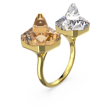 Ortyx ring, Pyramid cut, Yellow, Gold-tone plated - Swarovski, 5613678