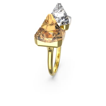 Ortyx Offener Ring, Pyramidenschliff, Gelb, Goldlegierungsschicht - Swarovski, 5613678