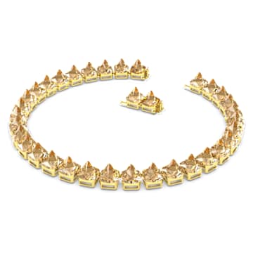 Ortyx necklace, Pyramid cut, Gold tone, Gold-tone plated - Swarovski, 5613679