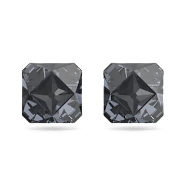 Ortyx Ohrstecker, Pyramidenschliff, Grau, Rutheniert - Swarovski, 5613723