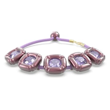 Dulcis bracelet, Cushion cut crystals, Purple - Swarovski, 5613731