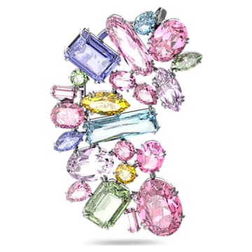 Gema ear cuff, Single, Oversized crystals, Multicoloured, Rhodium plated - Swarovski, 5613733