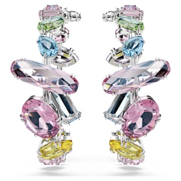 Anneaux d'oreilles Gema, Tailles variées, Multicolores, Métal rhodié - Swarovski, 5613737