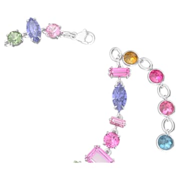 Gema bracelet, Mixed cuts, Multicolored, Rhodium plated - Swarovski, 5613739