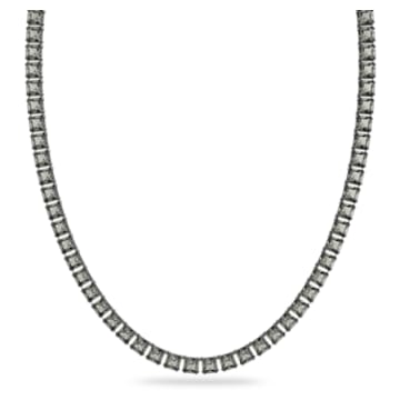 Millenia necklace, Square cut, Long, Grey, Ruthenium plated - Swarovski, 5613900