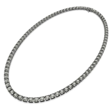 Millenia 项链, 方形切割, 長, 灰色, 鍍黑鉻色 - Swarovski, 5613900