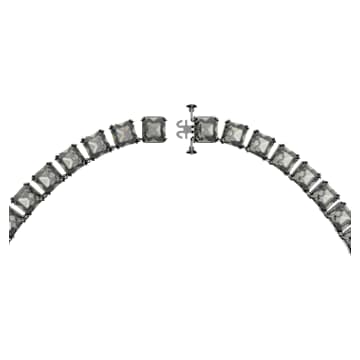 Millenia necklace, Square cut, Long, Grey, Ruthenium plated - Swarovski, 5613900