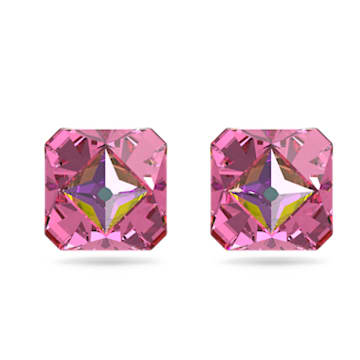 Chroma Oorknopjes, Kristallen met pyramid-slijpvorm, Roze, Goudkleurige toplaag - Swarovski, 5614062