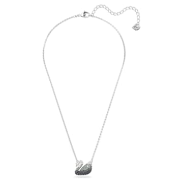 Swarovski Iconic Swan 链坠, 天鹅, 中码, 灰色, 镀铑 - Swarovski, 5614103