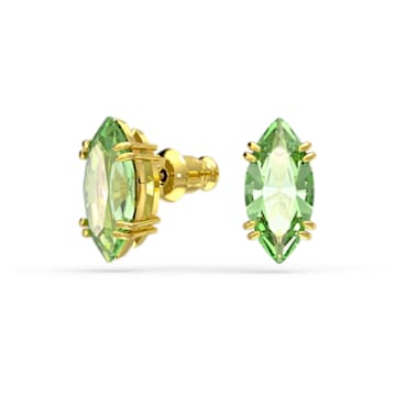 Gema stud earrings, Green, Gold-tone plated - Swarovski, 5614453