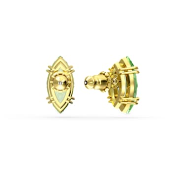 Orecchini a lobo Gema, Taglio Kite, Verdi, Placcato color oro - Swarovski, 5614453