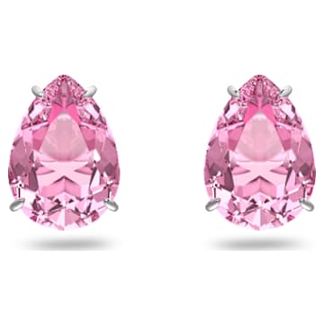 Clous d'oreilles Gema, Taille goutte, Roses, Métal rhodié - Swarovski, 5614455