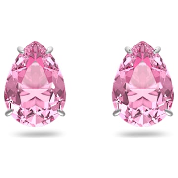 Gema stud earrings, Pink, Rhodium plated - Swarovski, 5614455