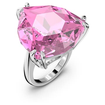 Δαχτυλίδι κοκτέιλ Millenia, Κοπή Trilliant, Ροζ, Επιμετάλλωση ροδίου - Swarovski, 5614922
