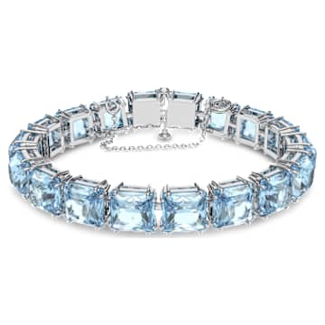Zapestnica Millenia, Kvadratni rez, Srednja, Modra, Prevleka iz rodija - Swarovski, 5614924