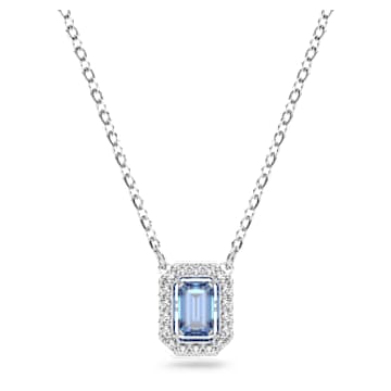 ネックレス・ペンダント SWAROVSKI Una Blue Rhodium Necklace 5614926 Una necklace, Octagon cut, Blue, Rhodium plated | Swarovski