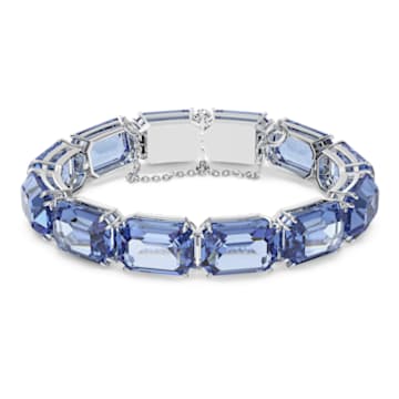 Millenia 手链, 八角形切割, 蓝色, 镀铑 - Swarovski, 5614927