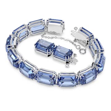 Bracelet Millenia, Taille octogonale, Bleu, Métal rhodié - Swarovski, 5614927