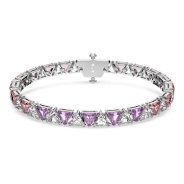 Ortyx bracelet, Triangle cut, Pink, Rhodium plated - Swarovski, 5614928
