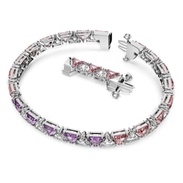 Brățară Ortyx, Tăietură triunghiulară, Roz, Placat cu rodiu - Swarovski, 5614928