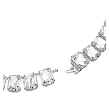 Millenia necklace, Octagon cut crystals, White, Rhodium plated - Swarovski, 5614929