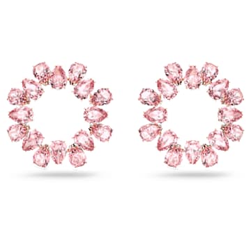 Anneaux d'oreilles Millenia, Taille poire, Roses, Placage de ton or rosé - Swarovski, 5614932