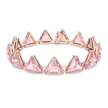 Millenia bracelet, Triangle cut crystals, Rose-gold tone plated - Swarovski, 5614934
