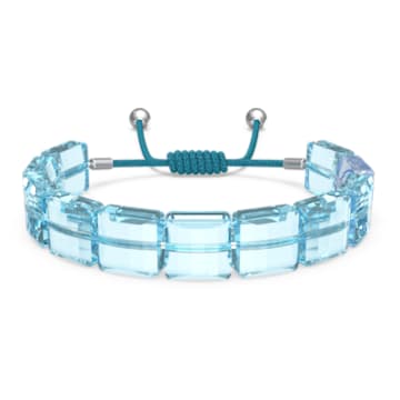 Bracelet Letra, Œil porte-bonheur, Bleu, Métal rhodié - Swarovski, 5614971