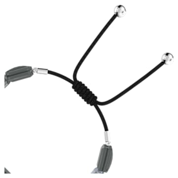 Letra bracelet, Horse shoe, Gray, Rhodium plated - Swarovski, 5615000