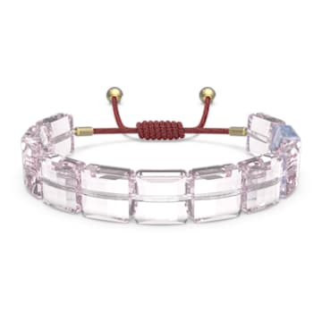 Bracelet Letra, Cœur, Rose, Placage de ton or - Swarovski, 5615001