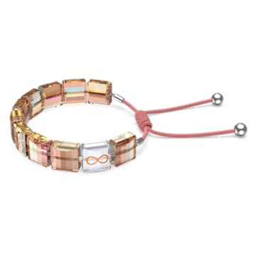Letra bracelet, Infinity, Orange, Rhodium plated - Swarovski, 5615002