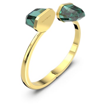 Bracelete Lucent, Fecho magnético, Cristal de grandes dimensões, Verde, Acabamento em dourado - Swarovski, 5615107
