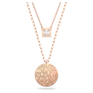 Connexus Medallion 項鏈, 套裝 (2), 花朵, 粉紅色, 鍍玫瑰金色調 - Swarovski, 5615190