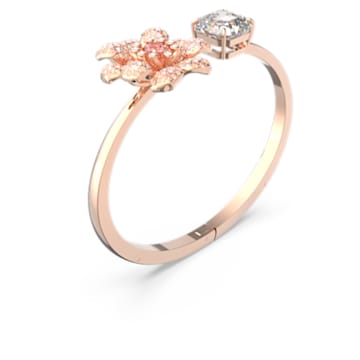 Connexus bangle, Flower, Pink, Rose gold-tone plated - Swarovski, 5615192