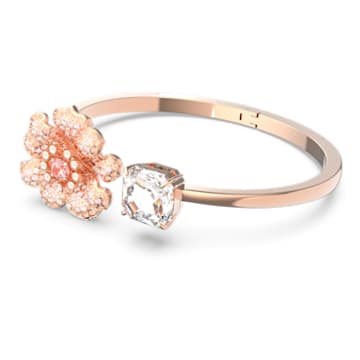 Connexus bangle, Flower, Pink, Rose gold-tone plated - Swarovski, 5615192