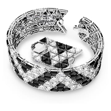 Manchette Ortyx, Taille Triangle, Noire, Métal rhodié - Swarovski, 5615325