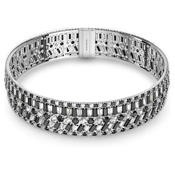 Hyperbola 束颈项链, 混合切割, 黑色, 镀铑 - Swarovski, 5615329