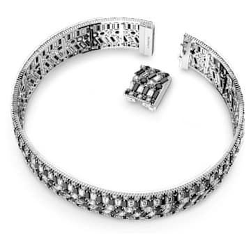 Hyperbola 束颈项链, 混合切割, 黑色, 镀铑 - Swarovski, 5615329