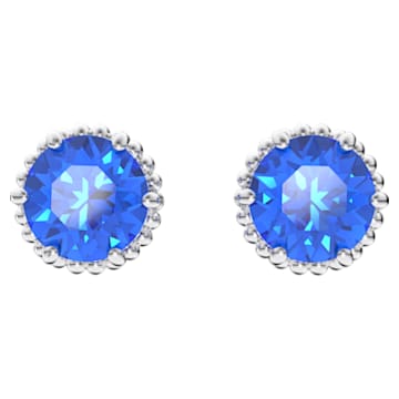Birthstone stud earrings, September, Blue, Rhodium plated - Swarovski, 5615530