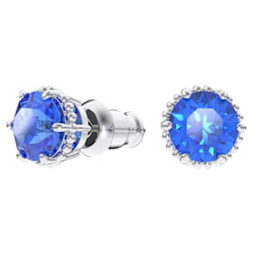 Birthstone Ohrstecker, Rundschliff, September, Blau, Rhodiniert - Swarovski, 5615530