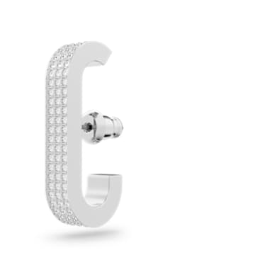 Boucle d'oreille manchette Dextera, Parure (3), Design asymétrique, Blanc, Finition mix de métal - Swarovski, 5615735